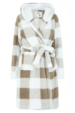 Women Yumi Check Super Soft Dressing Gown