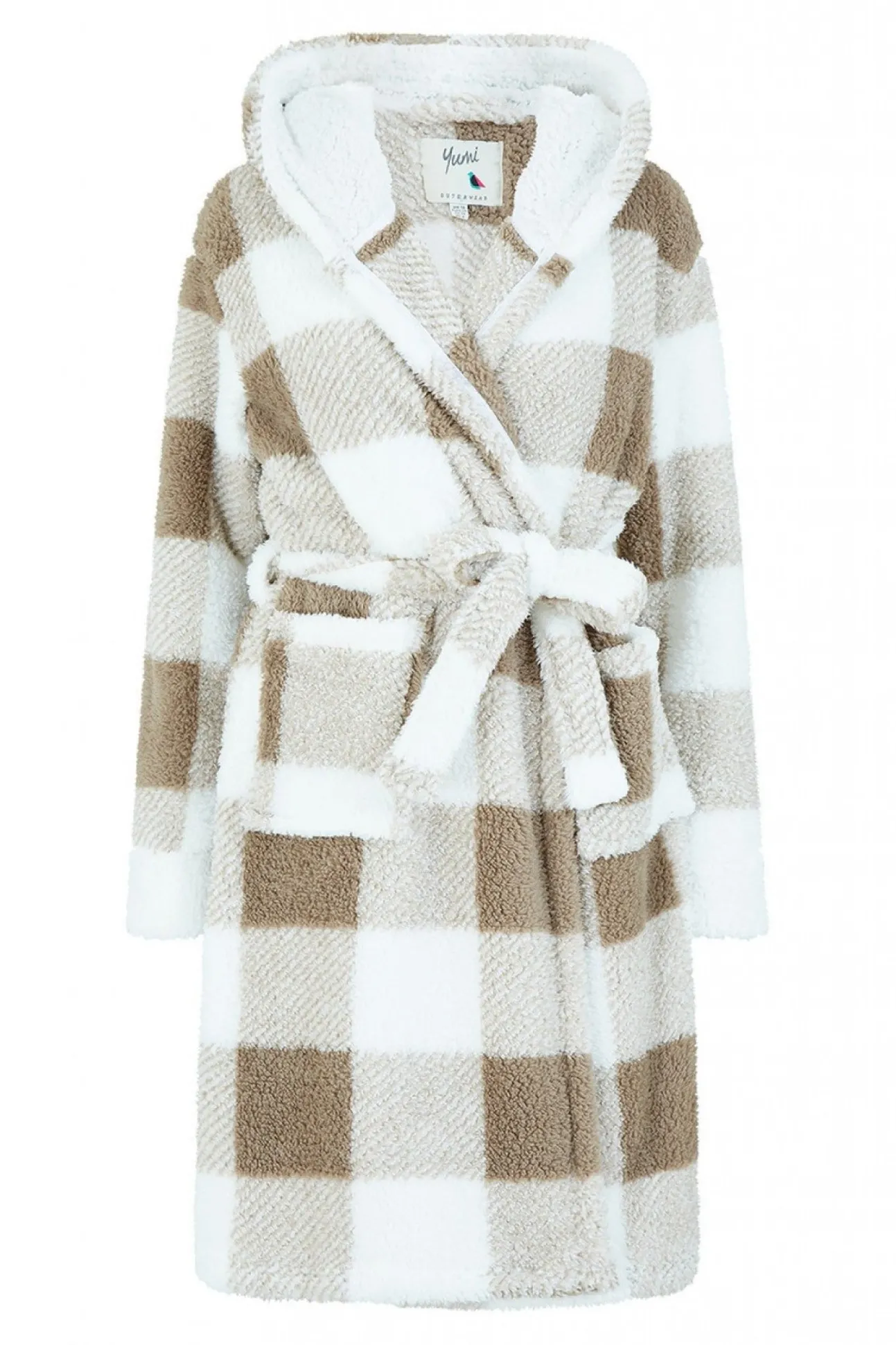 Women Yumi Check Super Soft Dressing Gown