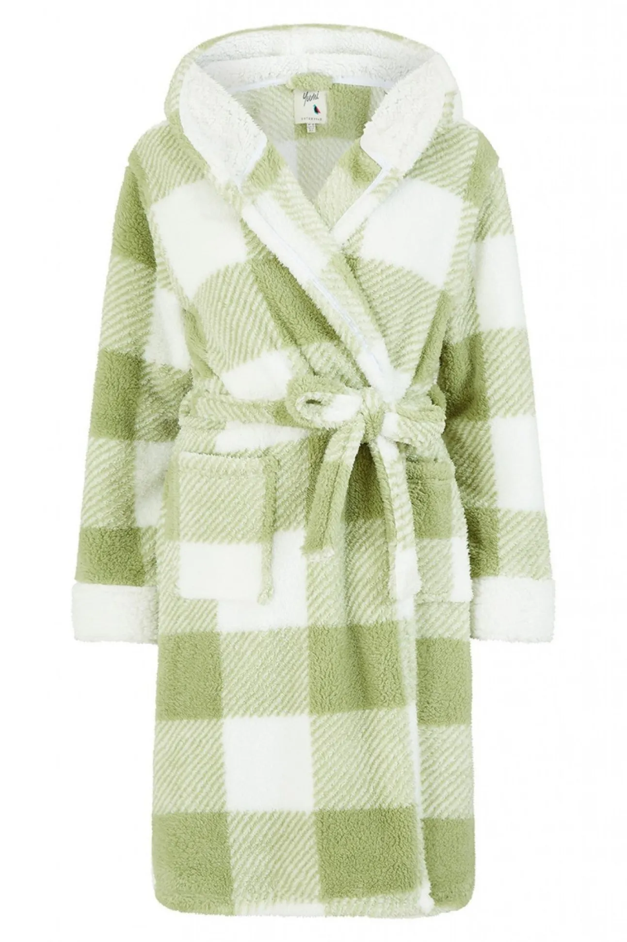 Women Yumi Check Super Soft Dressing Gown