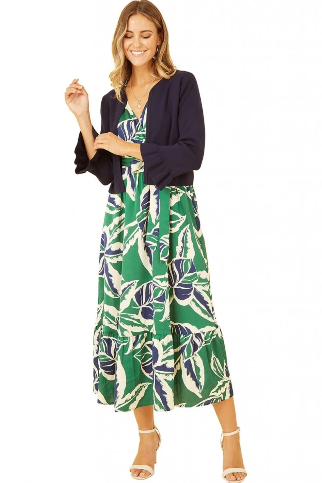 Women Yumi Cropped Cardigan With Bell Sleeves