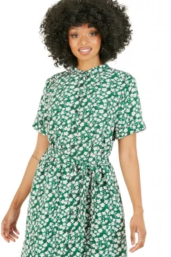 Women Yumi Ditsy Print Shirt Collar Dress