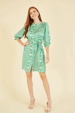 Women Yumi Geo Print Shirt Dress