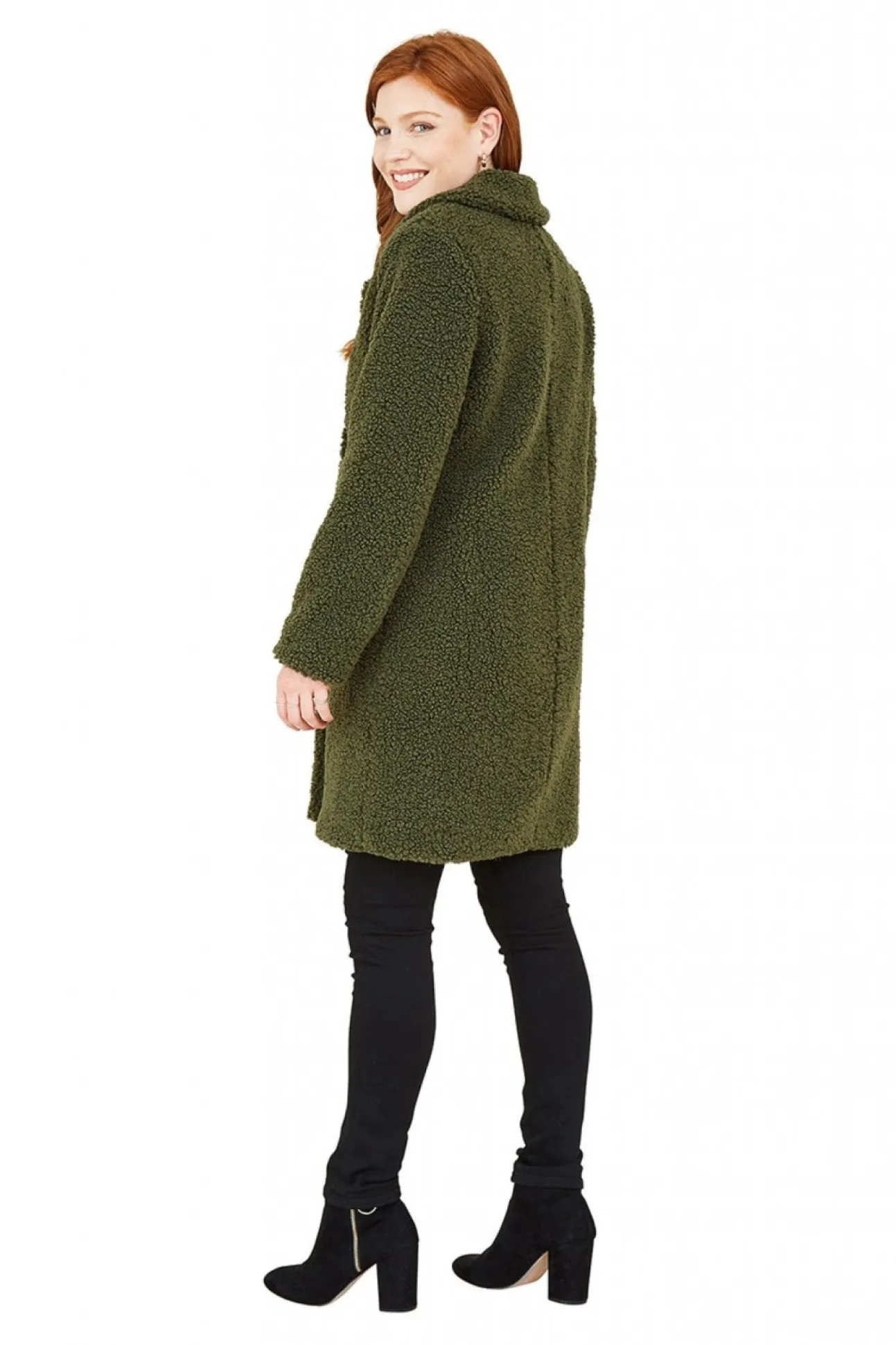 Women Yumi Green Teddy Bear Coat