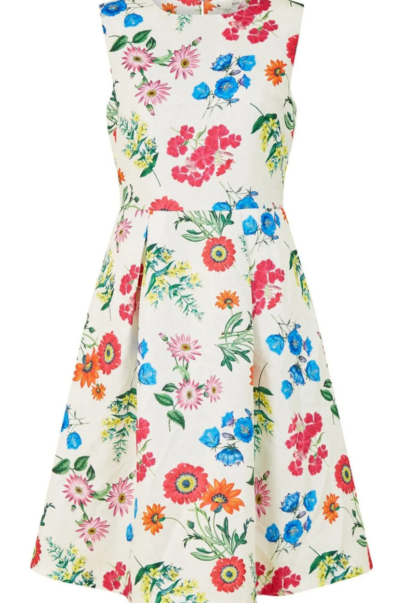 Women Yumi Ivory Botanical Floral Jacquard Skater Dress