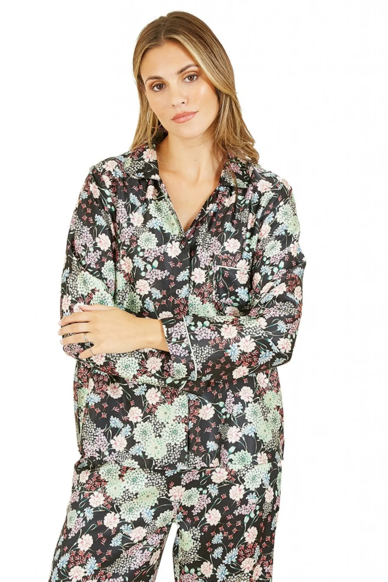 Women Yumi Japanese Floral Satin Pyjamas
