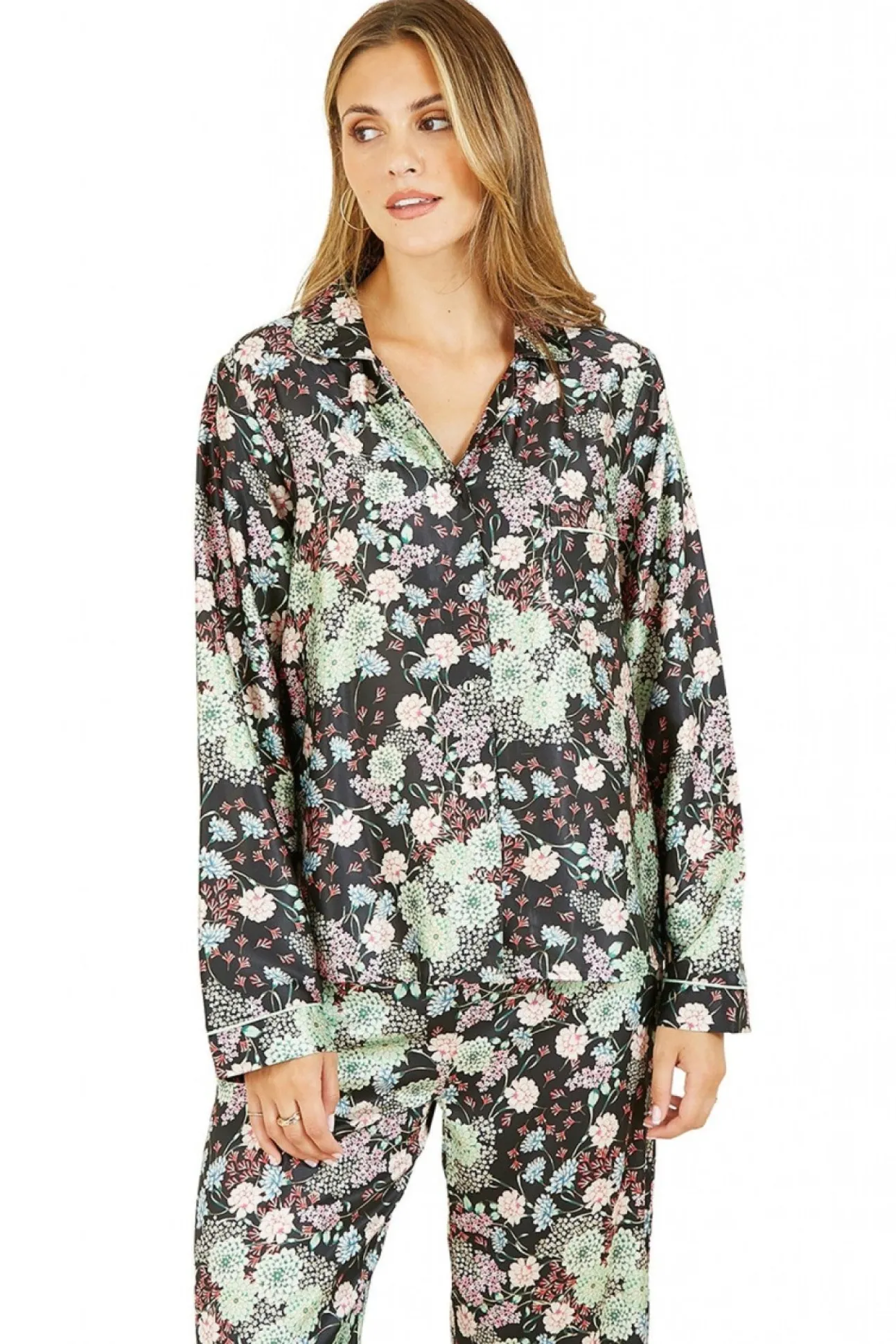Women Yumi Japanese Floral Satin Pyjamas