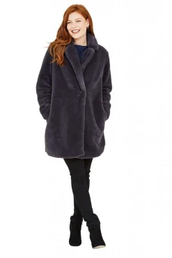 Women Yumi Longline Faux Fur Coat