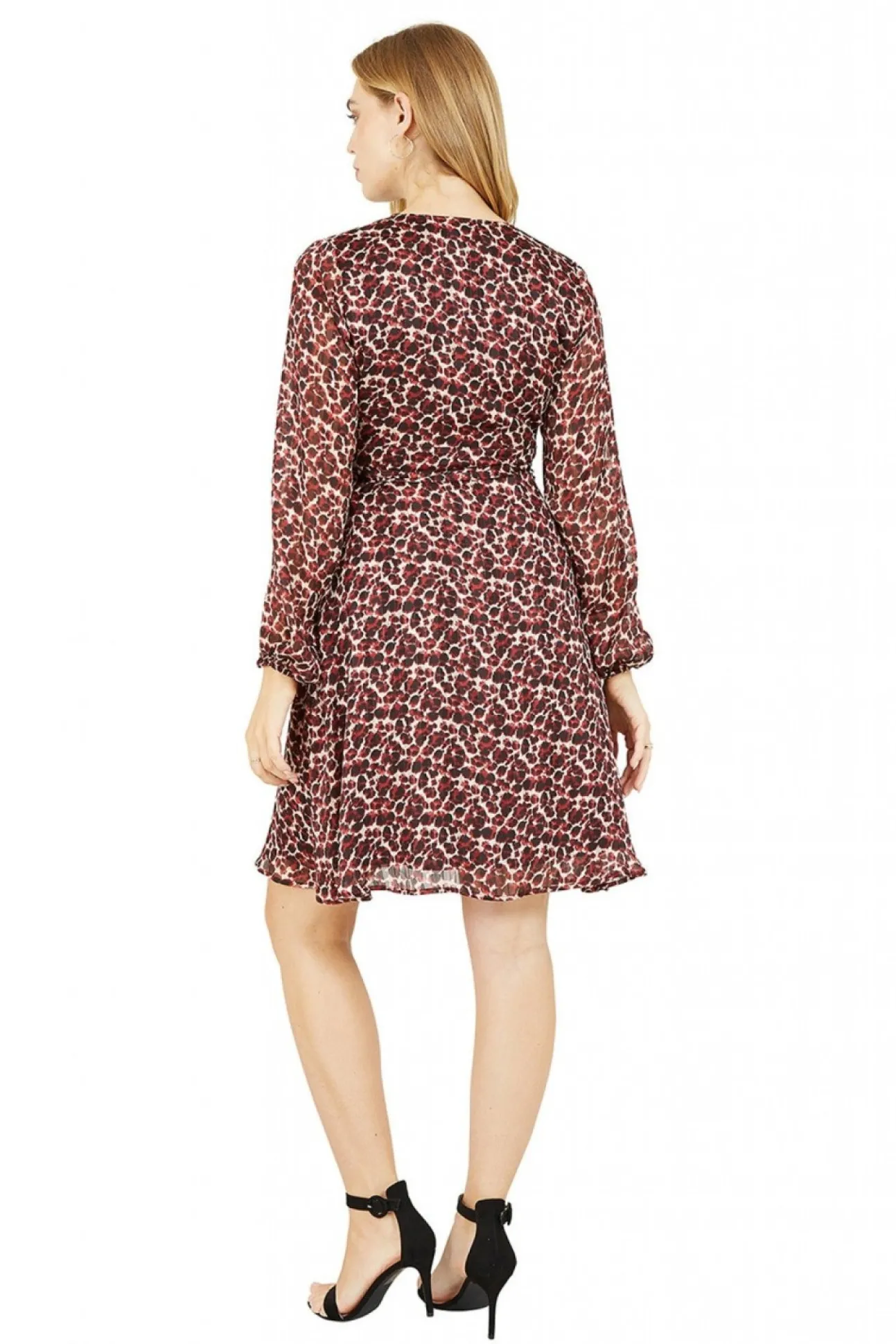 Women Yumi Lurex Leopard Print Wrap Dress