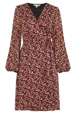 Women Yumi Lurex Leopard Print Wrap Dress