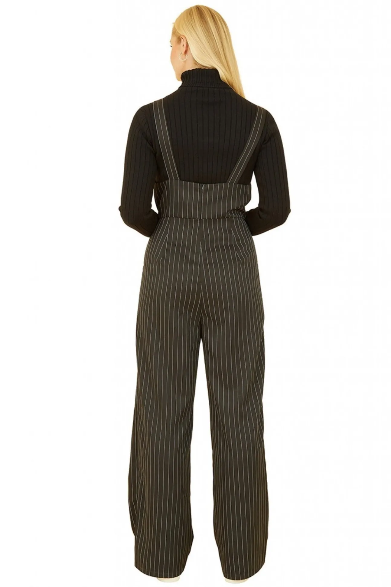 Women Yumi Pinstripe Dungaree Jumpsuit
