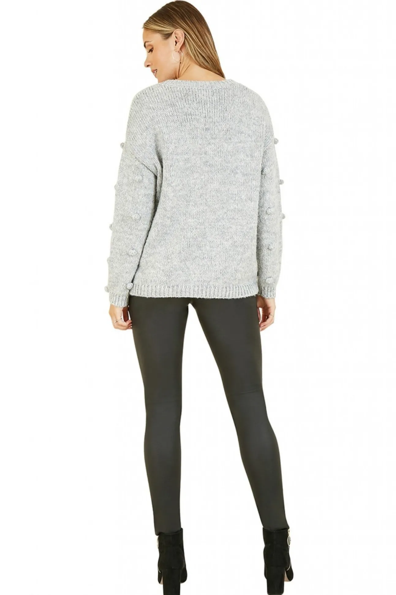 Women Yumi Pom Pom Relaxed Knitted Jumper