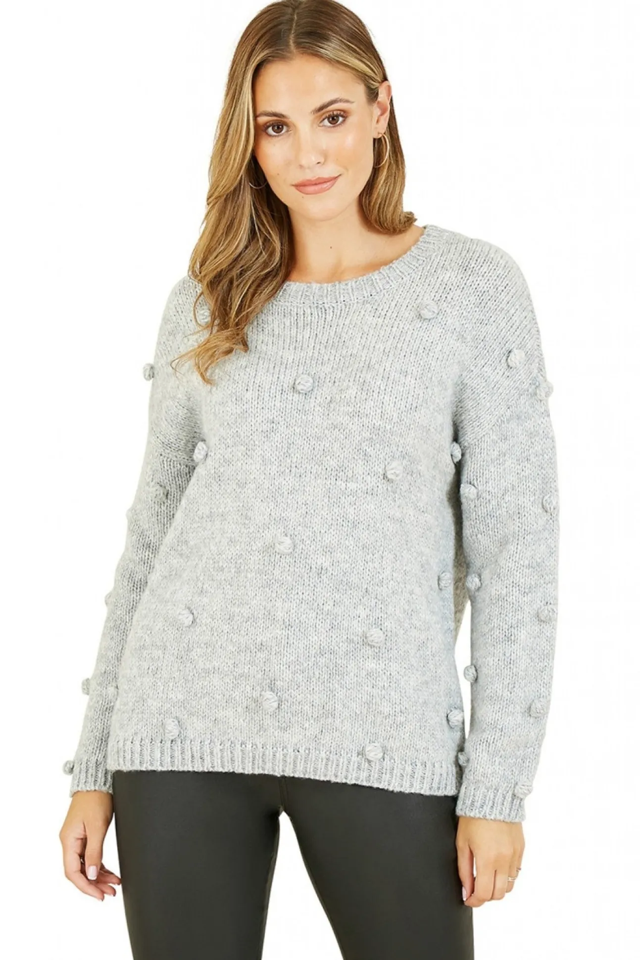 Women Yumi Pom Pom Relaxed Knitted Jumper