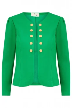 Women Yumi Ponte Jacket With Military Buttons