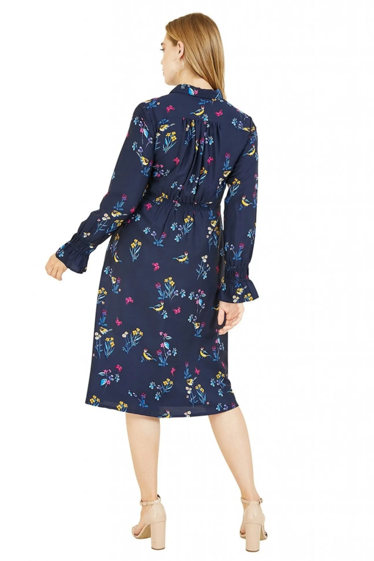 Women Yumi Recycled Bird Print Shirt Dress