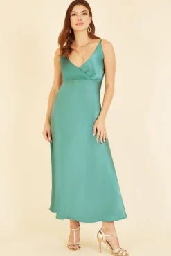Women Yumi Satin Strappy Wrap Dress