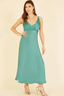 Women Yumi Satin Strappy Wrap Dress