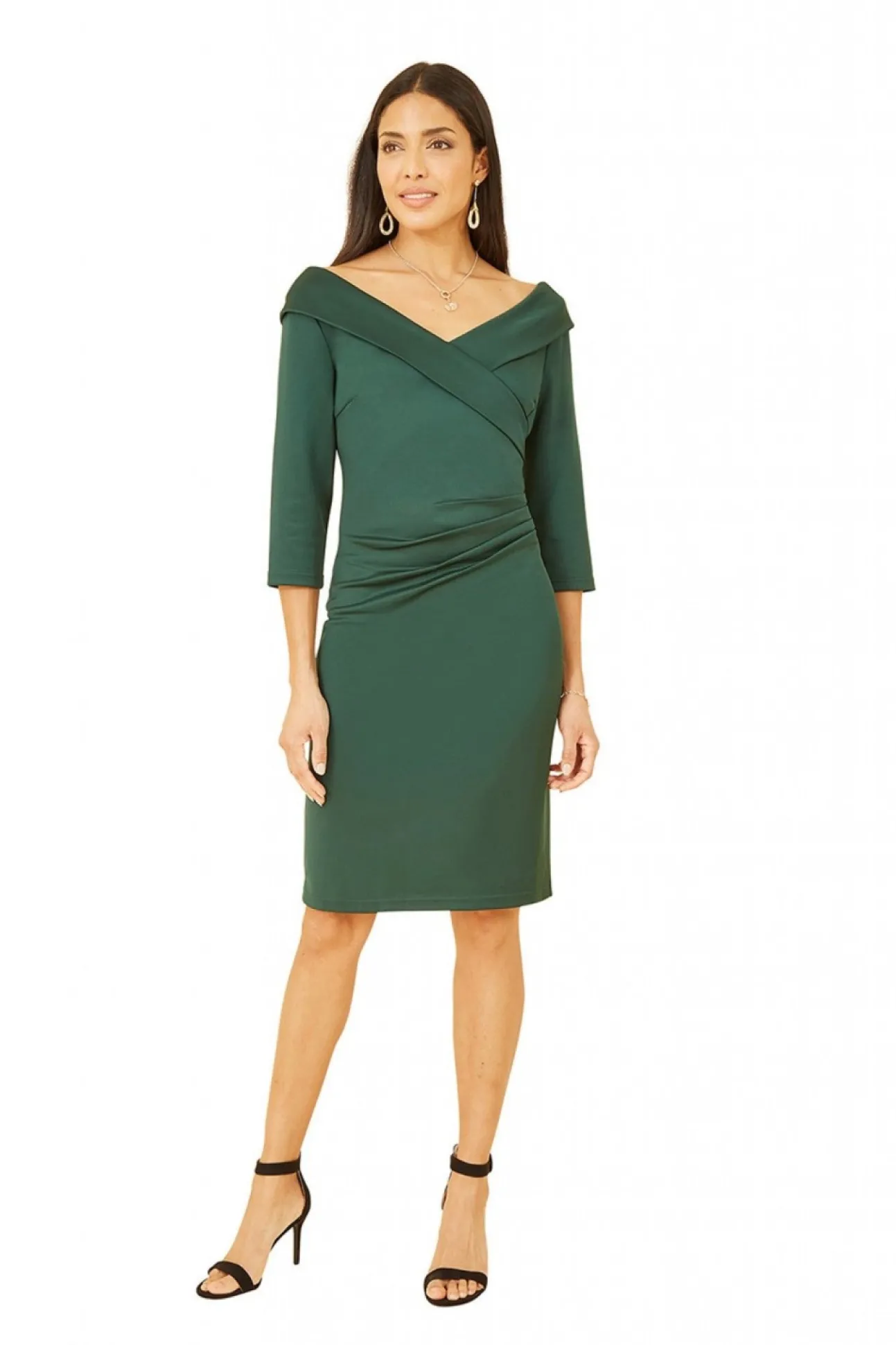 Women Yumi Scuba Fitted Wrap Dress