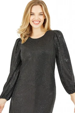 Women Yumi Sequin Long Sleeve Tunic Dress