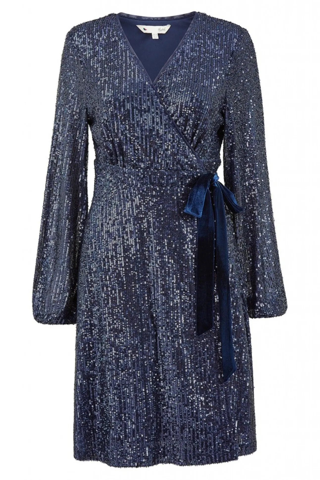 Women Yumi Sequin Wrap Dress With Velvet Tie