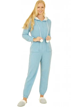 Women Yumi Teddy Bear Onesie With Pom Pom
