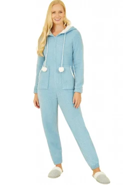 Women Yumi Teddy Bear Onesie With Pom Pom