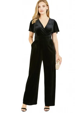 Women Yumi Velvet Jumpsuit With Angel Sleeves