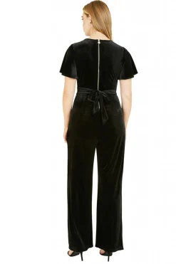 Women Yumi Velvet Jumpsuit With Angel Sleeves