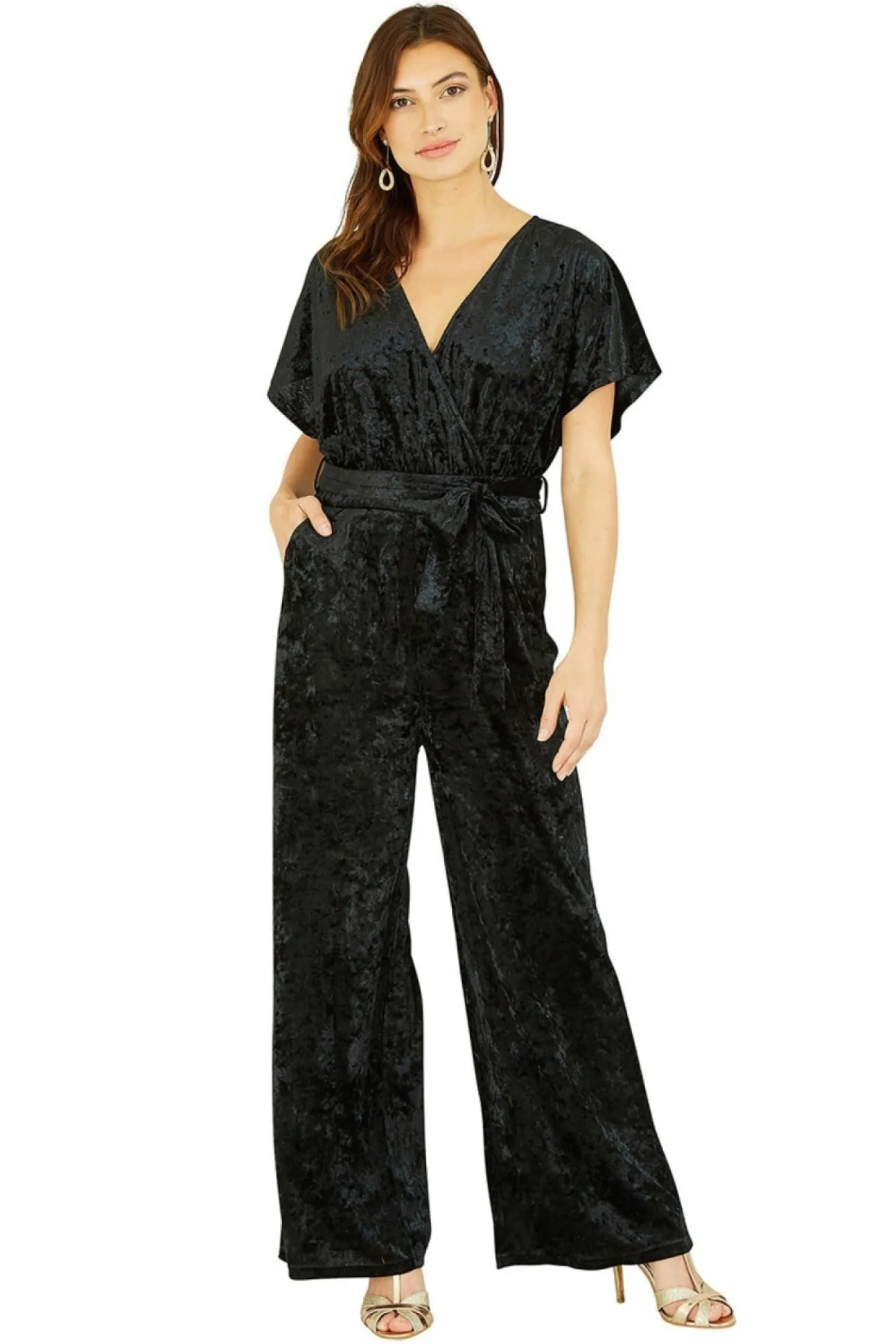 Women Yumi Velvet Kimono Sleeve Jumpsuit