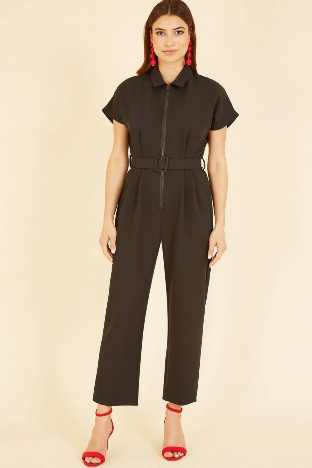 Women Yumi Zip Jumpsuit With Belt In