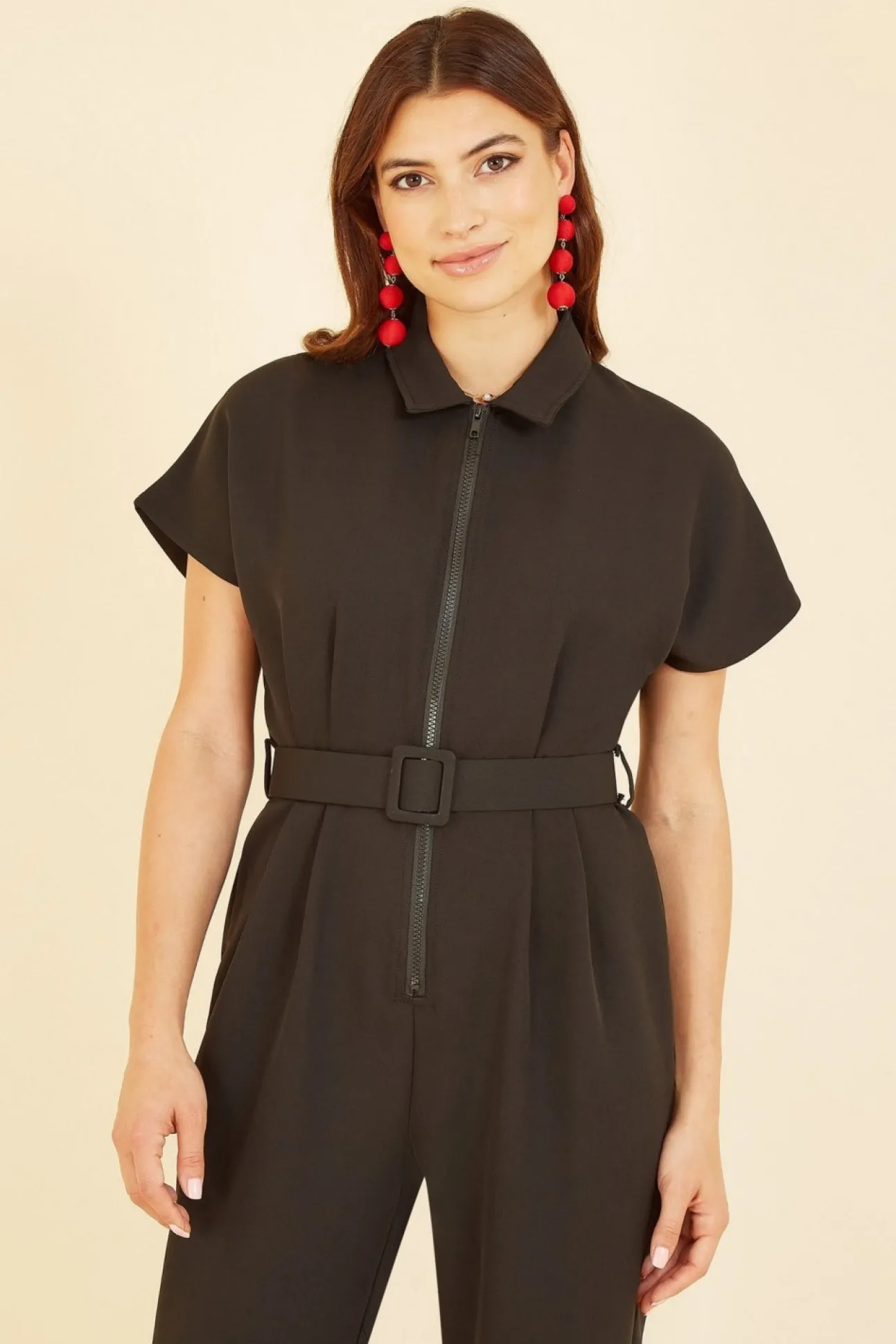 Women Yumi Zip Jumpsuit With Belt In